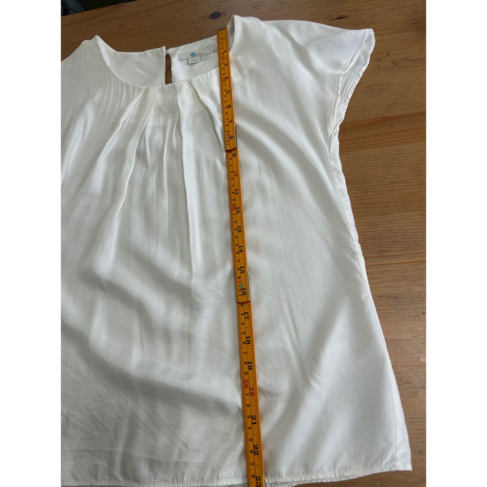 Boden Women Ravello White Silk Blend Elevated Basic Quiet Lux Blouse Top  US 4 - Picture 6 of 8